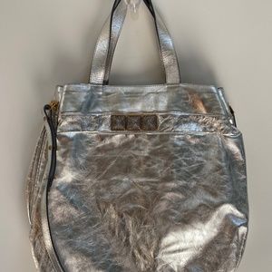 Marc Jacobs Silver leather tote RARE